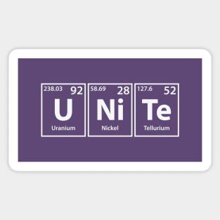 Unite (U-Ni-Te) Periodic Elements Spelling Sticker